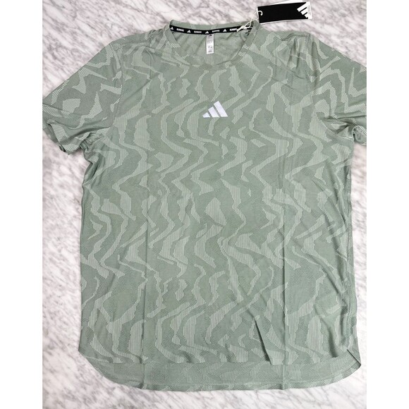 Adidas ULT ENG Tee Green running racing top Jersey shirt JK7808 Large - Picture 6 of 16